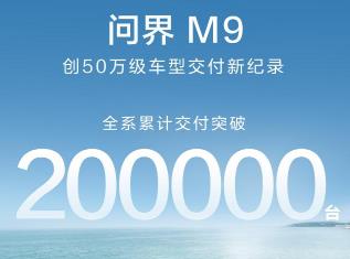 共创世界级新豪华汽车领先品牌，问界M9交付突破20万辆